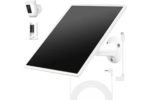 OUOUDOIT Solar Panel Charger for Ring Camera, Compatible with Ri ng Stick Up Cam Battery, Ring Spotlight Plus/Pro Battery,Waterproof, 5V 6W Fast Charging