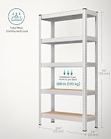 SONGMICS 5-Tier Steel Shelving Unit 650 kg Load 30x75x150 cm Black GLR030B21 view 7