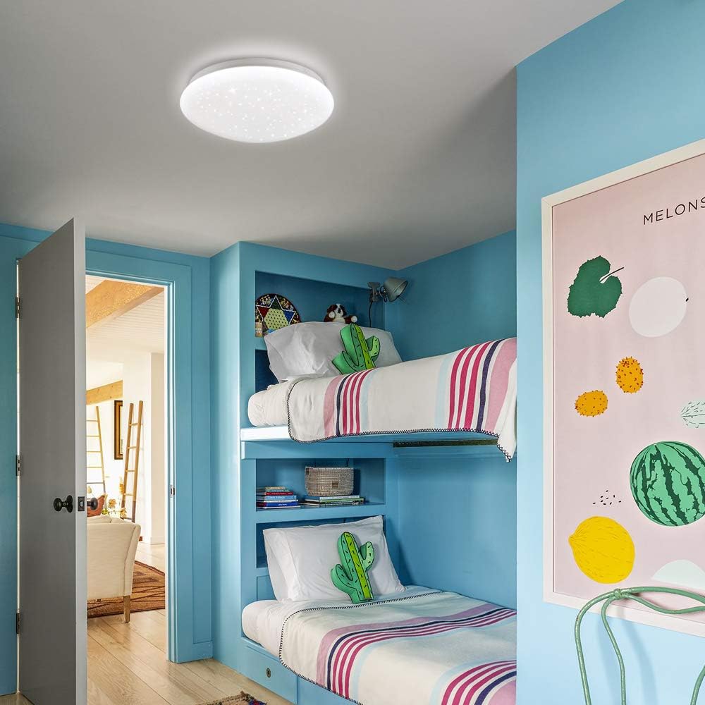DLLT LED Flush Mount Ceiling Light-15W Modern Round Ceiling Lamp, Close to Ceiling Lights Fixture 11.4 Inch Daylight 6500K for Bedroom, Closets, Kitchen, Hallway, Stairwell, Garage, 1050LM, White - - 