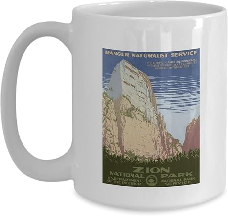 Amazon Com Zion National Park Vintage Wpa Poster Art Ceramic Coffee Mug Kitchen Dining