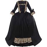 CosplayDiy Women's Queen Marie Antoinette Rococo Ball Gown Gothic Victorian Dress Costume Black