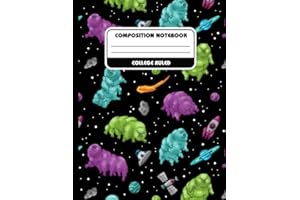 Tardigrades in Space College Ruled Composition Notebook Journal: The amazing unstoppable Water Bear soars among the planets a