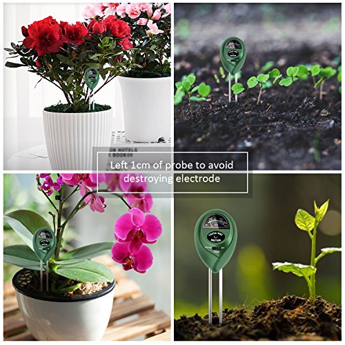 Soil pH Meter, 3 in 1 Soil Test Kit for Moisture, Light & pH/Acidity, Gardening Tools for Home and Garden, Lawn, Farm, Plants, Indoor & Outdoor Plant Care Soil Tester (No Battery Needed)