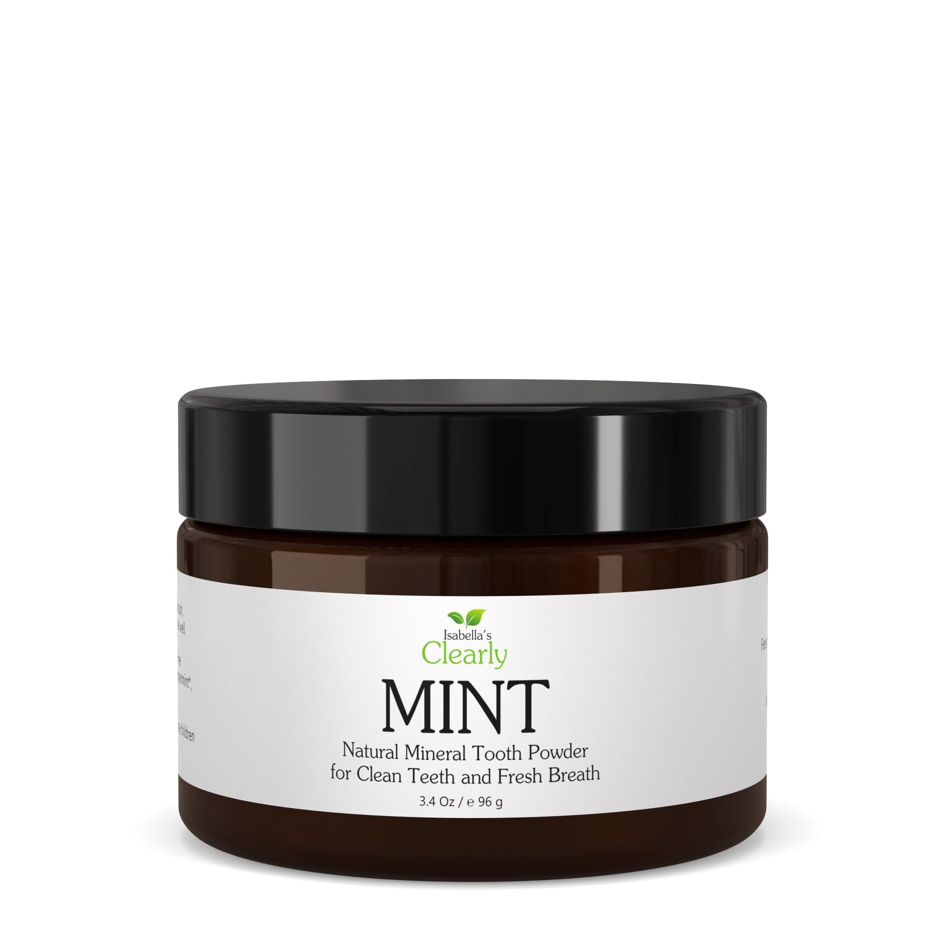 Isabella’s Clearly Remineralising Tooth Powder | Teeth Whitening Natural Toothpaste Fluoride Free for Adults, Kids, Sensitive Gums | Xylitol, Baking Soda, Bentonite Clay, Calcium (Mint Flavor)