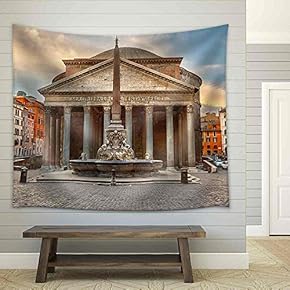 Pantheon in Rome, Italy - Fabric Wall Tapestry Home Decor - 51x60 inches