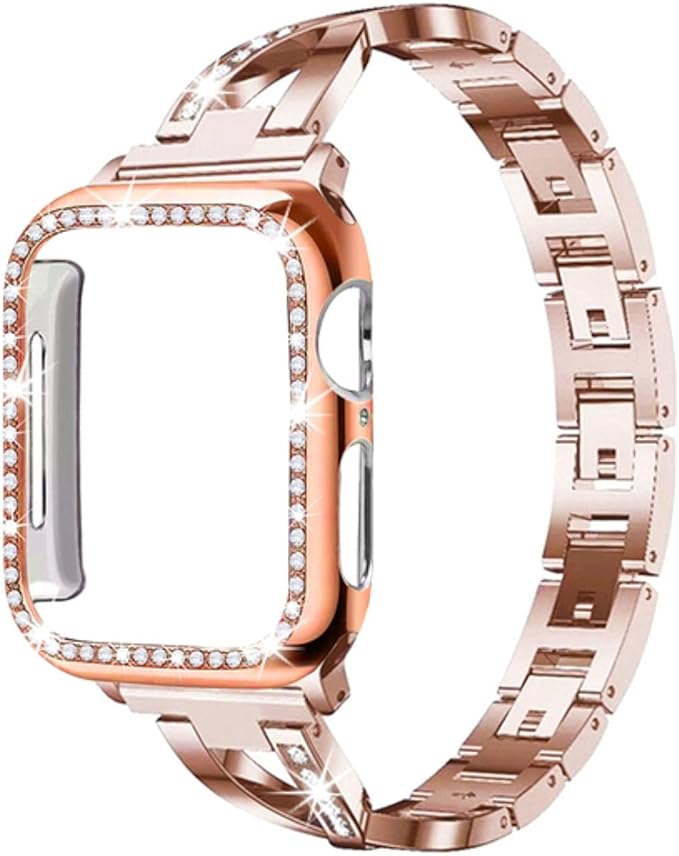 Bracelet diamant + boîtier pour Apple Watch Band dames 38mm / 42mm