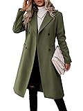 Danedvi Womens Long Double Breasted Coats Lapel