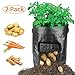 10 Gallon 2-Pack Black Garden Grow Bags Portable Durable Big Home Farm Planter Planting Bag PE Tub Pouch Handles Access Flap Soil Container for Potato, Carrot, Onion & Vegetables Flower Plant
