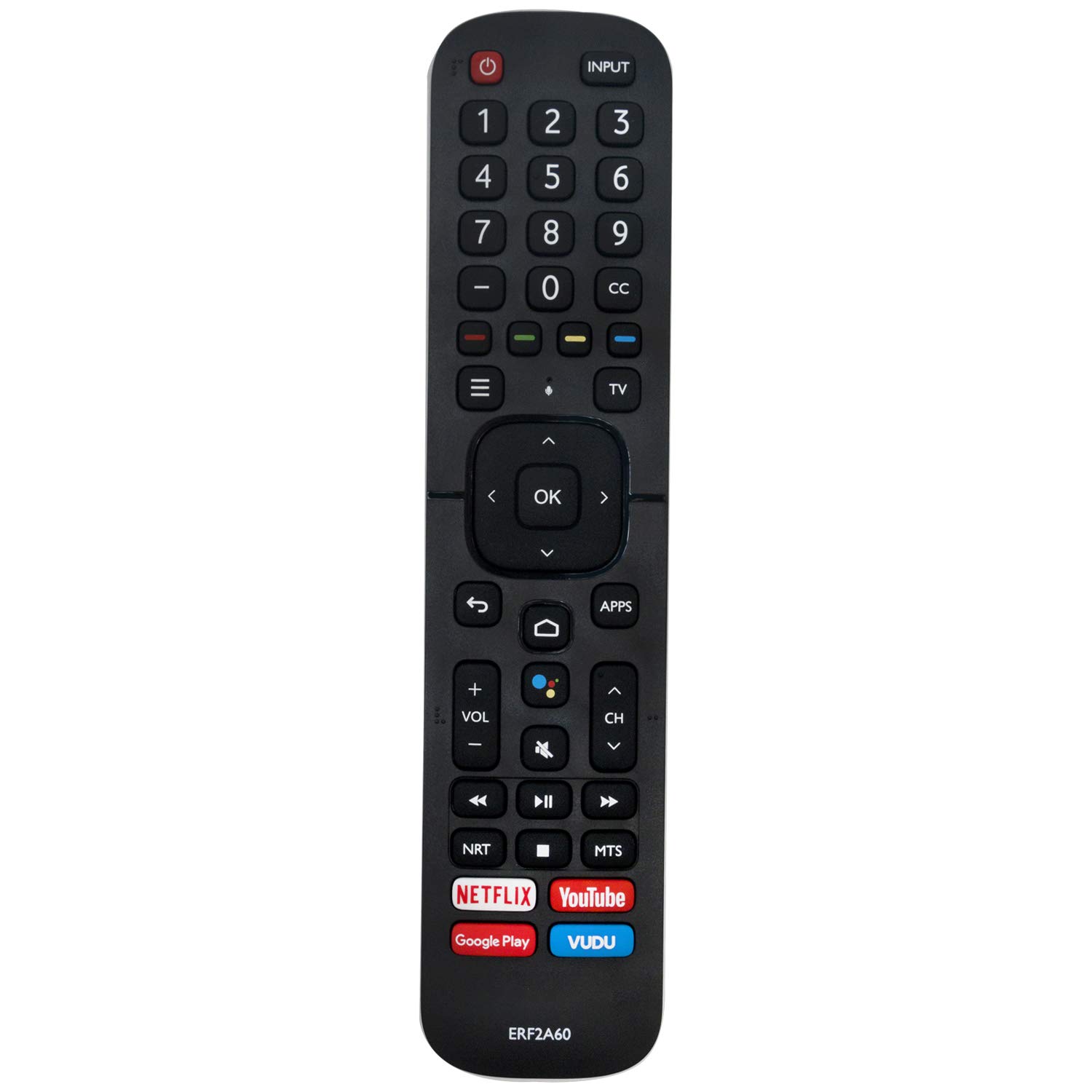 VINABTY ERF2A60 Remote Control fit for Hisense Smart TV with NEXFLIX YouTube Google play VUDU Buttons