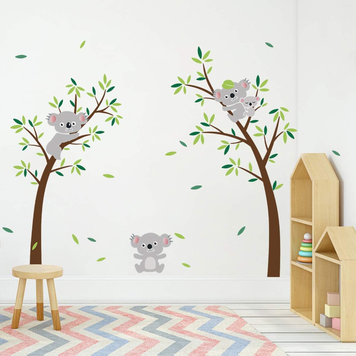 ufengke Koala Tree Wall Stickers Animal DIY Wall Decals Art Decor for Kids Bedroom Nursery Living Room, Multicolor - Image 4