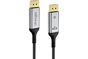 Ureegle 4K Displayport Cable 1.2: 3.3ft Gold-Plated Short DP Cord (4K@60Hz, 2K@165Hz 144Hz 21.6Gbps) HDR, DP to DP Cables Compatible with Gaming PC, Laptops, Monitor, Computer, Projector