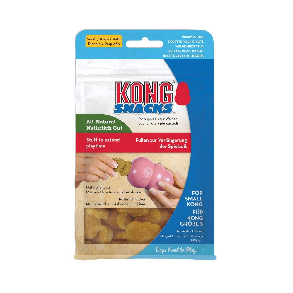 Kong Snacks Puppy Snaps, All-Natural, Stuff to Extend Playtime, Naturally Tasty, Made with Natural Chicken & Rice, for Small Kong, 200g