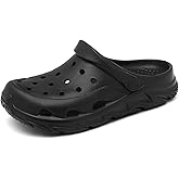 Scecocrs Women's Garden Clogs Shoes,Slip-on Comfort Sandals with Arch Support,Classic Rubber Outdoor Beach Water Orthopedic Clogs Black