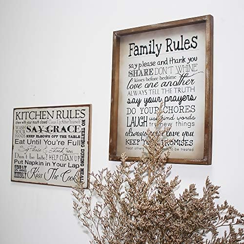 Rustic wooden kitchen wall sign with text "Worth: $23.99 - $19.98".