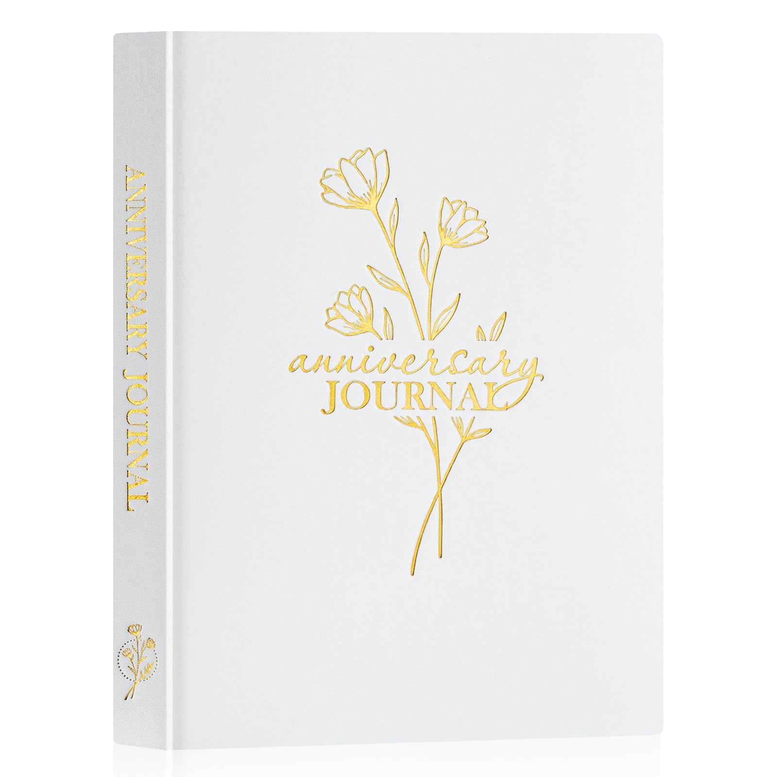 Lanpn Wedding Anniversary Journal Notebook - Linen First Year to 70th Anniversary Scrapbook Memory Book for Couples - Newlywed Marriage Journal Wedding Anniversary Book Gifts (Ivory white, 190 Pages) — image 1