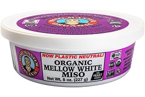 Miso Master Organic Mellow White Miso, Gluten-Free, Organic, Non-GMO, Vegan, Kosher, Vegan White Miso Paste, 8 oz tub