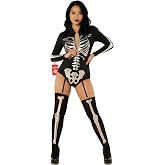 Morph, Sexy Skeleton Costume Women, Halloween Costumes for Women | Torso, Arms, Pair of Matching Arm Warmers Included, Perfect for Halloween, Great for Dress-Up