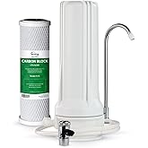 iSpring CKC1 Chlorine Removal Countertop Water Filter System, 10000 Gallons | NSF/ANSI Certified Water Filter for Sink Faucet, Reduces Sediment and Odor, 2.5" x 10", No Drill, filtro de agua para cocina