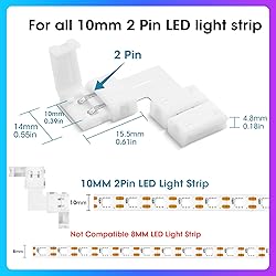 WENHSIN 10-Packs L Shape 2-Pin LED Connectors for