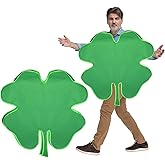 Chuarry St. Patrick's Day Costume, Adults Shamrock Costume, 4 Leaf Clover Costume St. Patrick's Day Anniversary Party Supplies for Women Men, Green