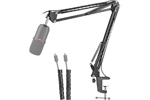 HyperX SoloCast Boom Arm Microphone Stand YOUSHARES Adjustable Mic Arm Mic Stand with Cable Sleeve Compatible with HyperX Sol