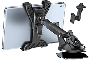 XWXELEC Car Tablet Mount Holder Dashboard & Windshield, 360° Rotatable Suction Cup Dash Stand for iPad Pro /9.7/11/10.5/Air/Mini 6 5 4, Samsung Galaxy Tab, 7"-10.5" Tablets