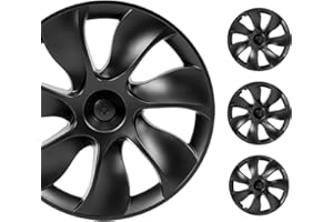 LOZUZ Hub Caps for Tesla Model Y 19 Inch Hub Caps 2024-2020 Model Replacement Hub Caps 4-Piece Blade Hub Caps with 3 T Logo Set (Blade Black)