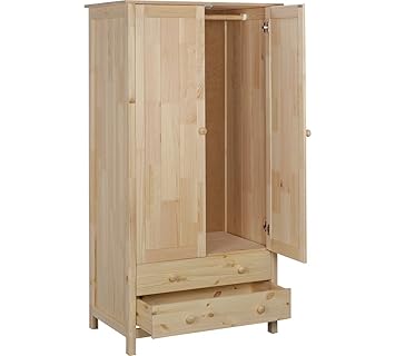 B N T Scandinavia B V Solid Wood Kids Wardrobes 2 Doors 2 Drawers