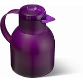 Emsa Samba Quick Press Insulated Server, 34-Ounce, Translucent Eggplant
