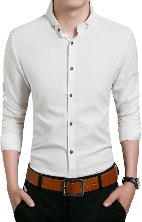 Amazon Gaosa ワイシャツ メンズファッション カジュアルシャツ カッコイイ 長袖 無地 トップス ワイシャツ ビジネス 通勤 通学 制服 春 夏 秋 父の日ギフト プレゼント 白 Xl シャツ 通販