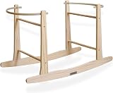 Clair de Lune Wooden Rocking Moses Basket Stand Natural Finish
