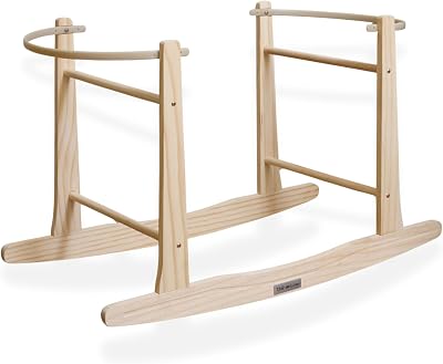 Clair de Lune Wooden Rocking Moses Basket Stand Natural Finish