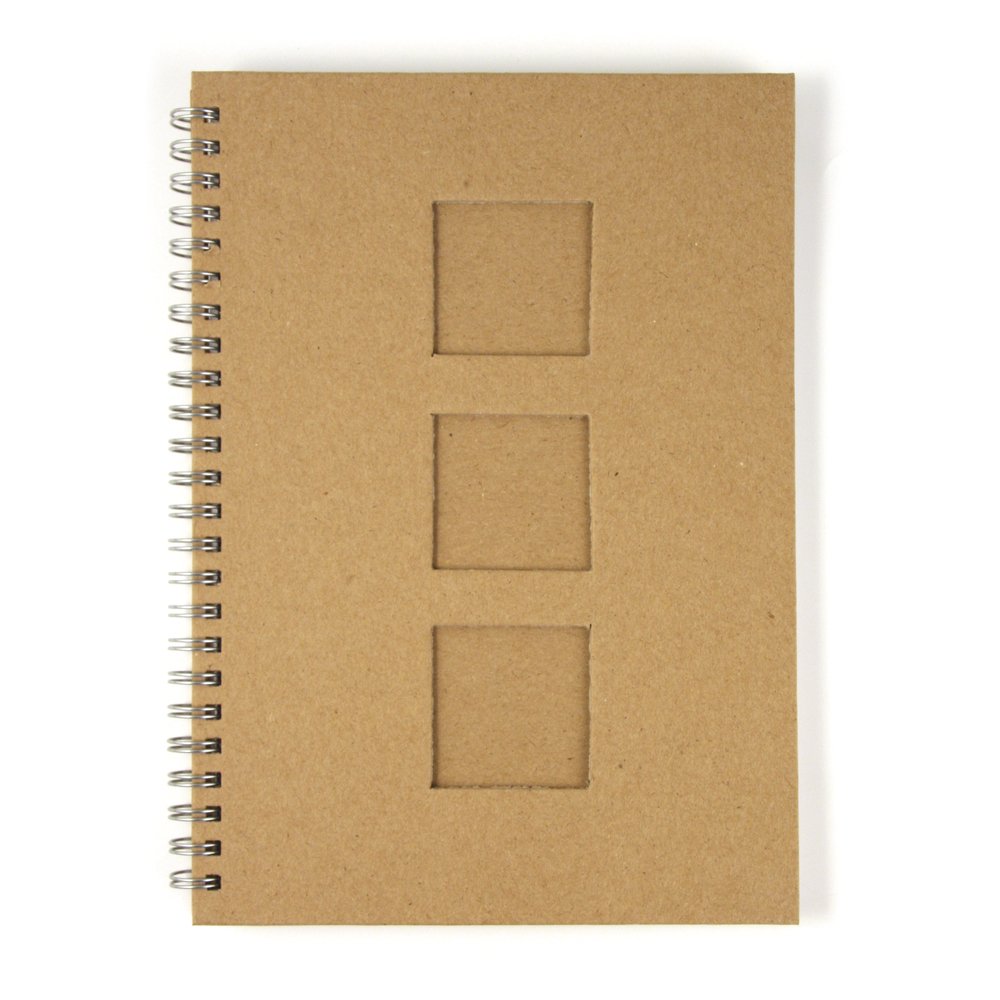 Rayher Notebook with Cut-Out Mount, HF, 3 Squares, DIN A5, 60 Sheets, 100 g/m², 8160700