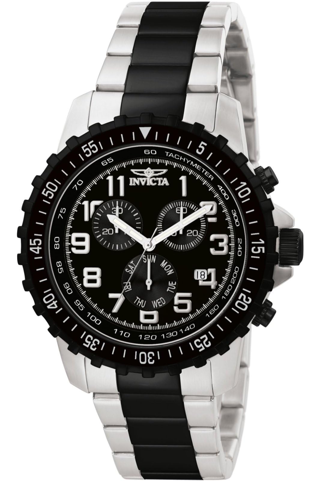 Invicta Men's 1326 Invicta II Chronograph Black Dial Two-Tone Stainless Steel Watch Image