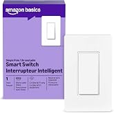 Amazon Basics Smart Light Switch, Single Pole, Works with Alexa Only, Voice Control, Schedule, 2.4 GHz Wi-Fi, No Hub Required, Easy to Install, White