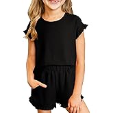blibean Girls Summer Clothes Sets Kids Ruffled Matching Outfits Size 6-15 Years