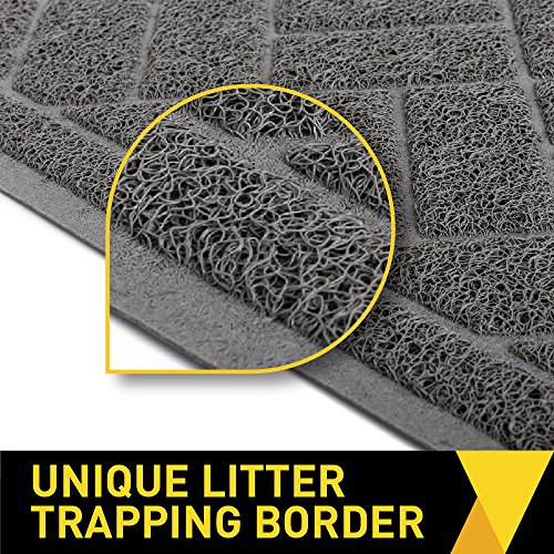 GRIP MASTER Durable Premium Cat Litter Mat (35x23), Highly Effective, XL Jumbo, No Phthalate, Water Resistant, Traps Litter from Box and Cats, Scatter Control, Mats Soft on Kitty Paws (Light Blue) - Thumbnail 5