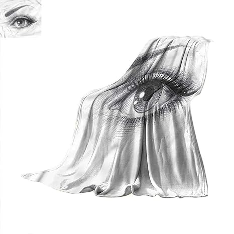 Amazoncom Eye Throw Blanket Pencil Drawing Style Art