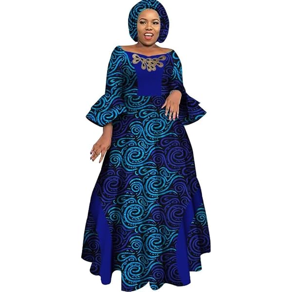 African Dress for Women Dashiki Dresses Patchwork Dress Lantern Sleeve  Traditional Clothing at Amazon Women's Clothing store