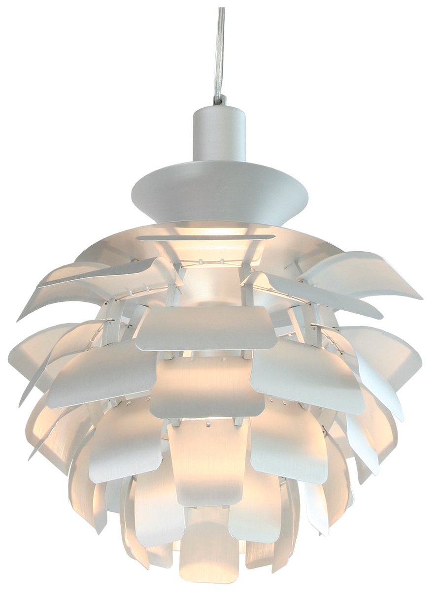 Pine Cone Chandelier Light, Metal, Silver