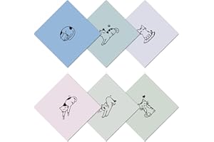 CREATCABIN 6Pcs Glasses Cleaning Cloth Microfiber Cleaning Cloths Multicolor Cat Glasses Cleaner Wipes Microfiber Reusable Gl