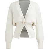 CIDER Cardigan Sweater for Women Knitted Long Sleeve V Neck Trendy Open Front Button Sweater