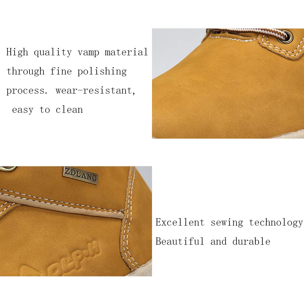 Wonvatu Men’s Winter Snow Boots Waterproof Fur Lined Hiking Boots Non-Slip Outdoor Winter Shoes