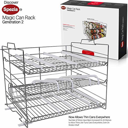 MagicCanRack 2 Unique 2018 Patent Pending Double Function Stackable Can Organizer Pantry Can Rack System, Holds More Than 50 Cans, Standard And Rotator Shelves - Thumbnail 6