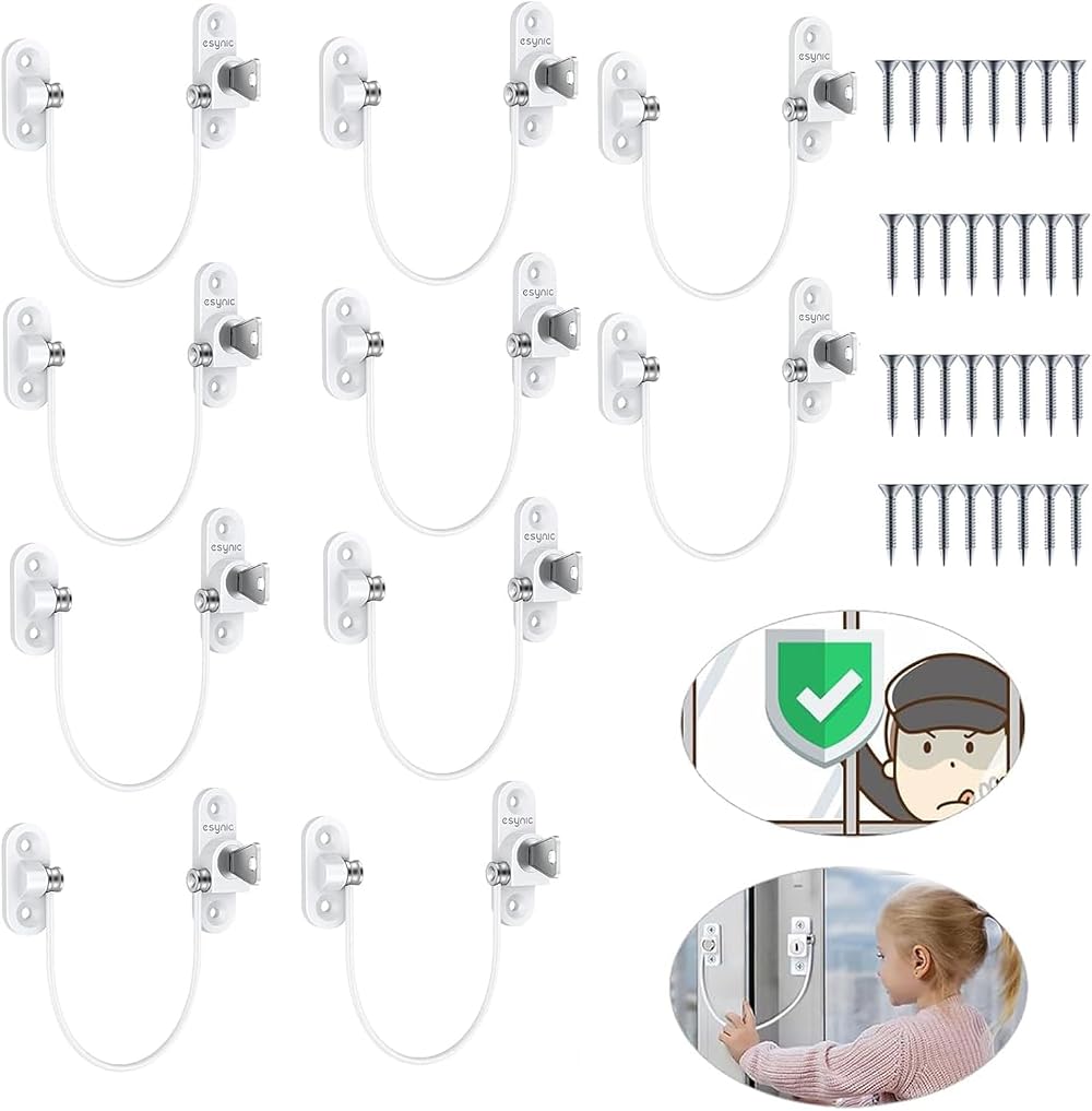 eSynic 10Pack Baby Window Restrictors for UPVC