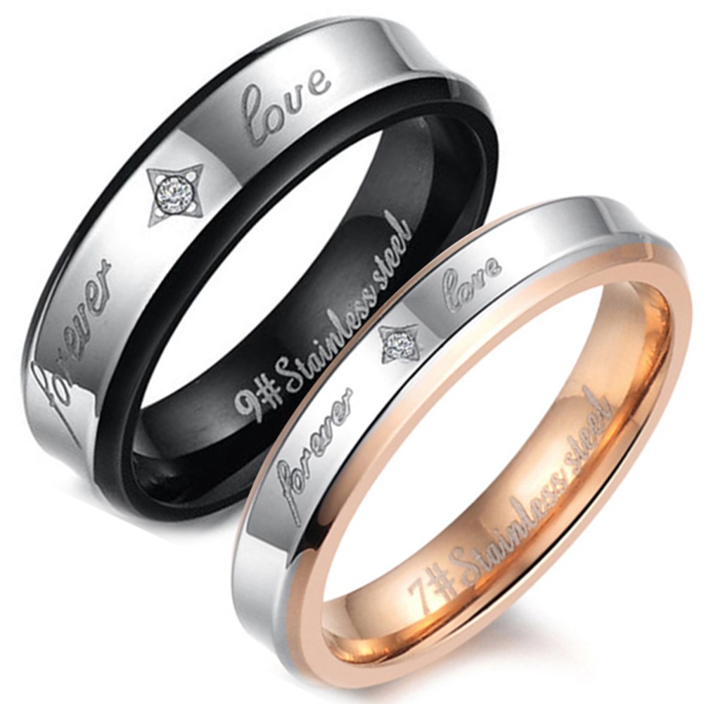 Flongo Anillos Pareja Anillos de Bodas Anillos de Compromiso Regalo de Amor