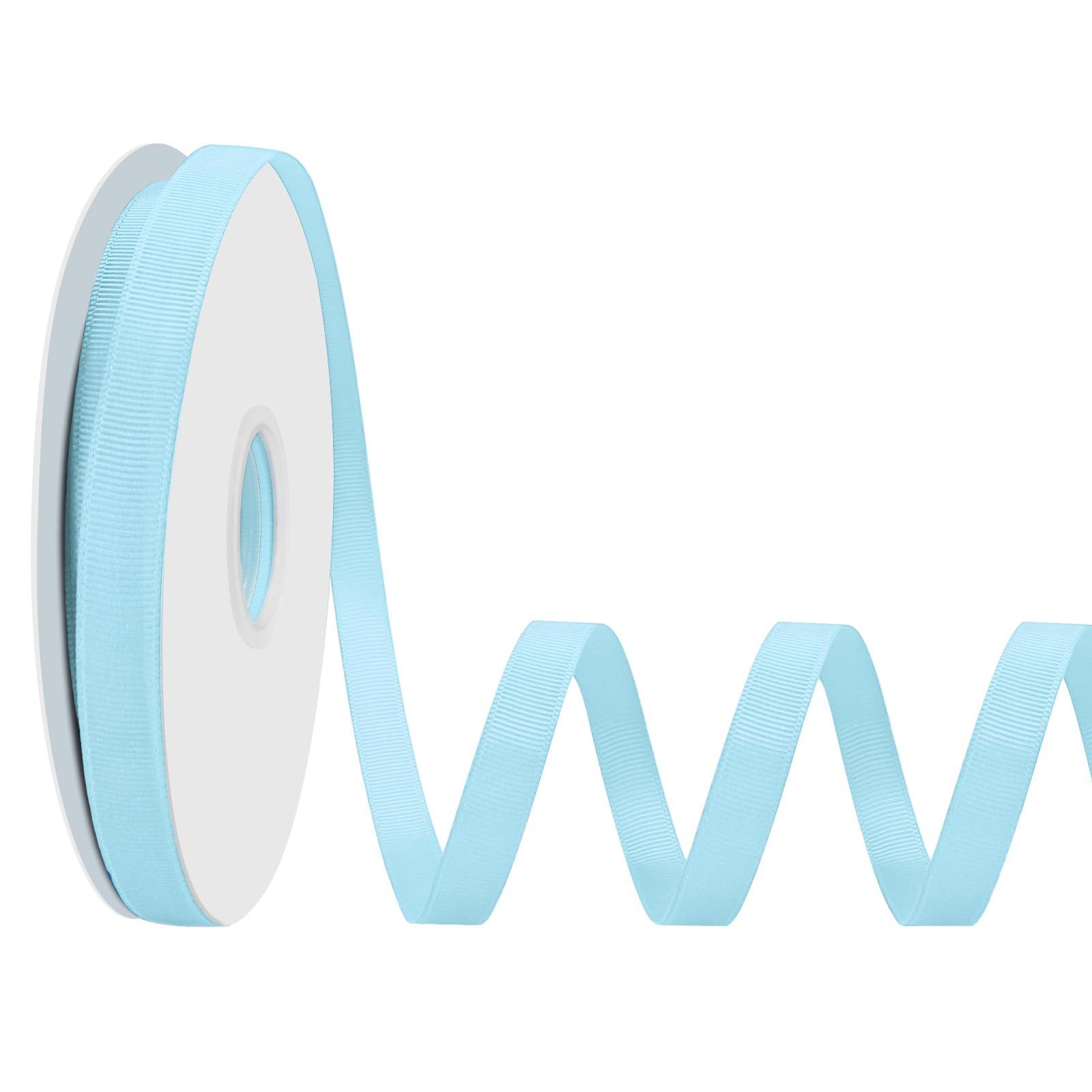 LoomJoyz Double Sides Light Blue Grosgrain Ribbon for Gift Wrapping 12mm×45 Meters Ribbon Ideal for Sewing Hair Bow Flower Bouquet Crafts Weddings Floral Arrangements