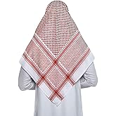 URGARMENT Keffiyeh Arab Head Covering Scarf for Men Sheikh, Islamic Muslim Turban Emirates Dubai Men Headwear Hijab