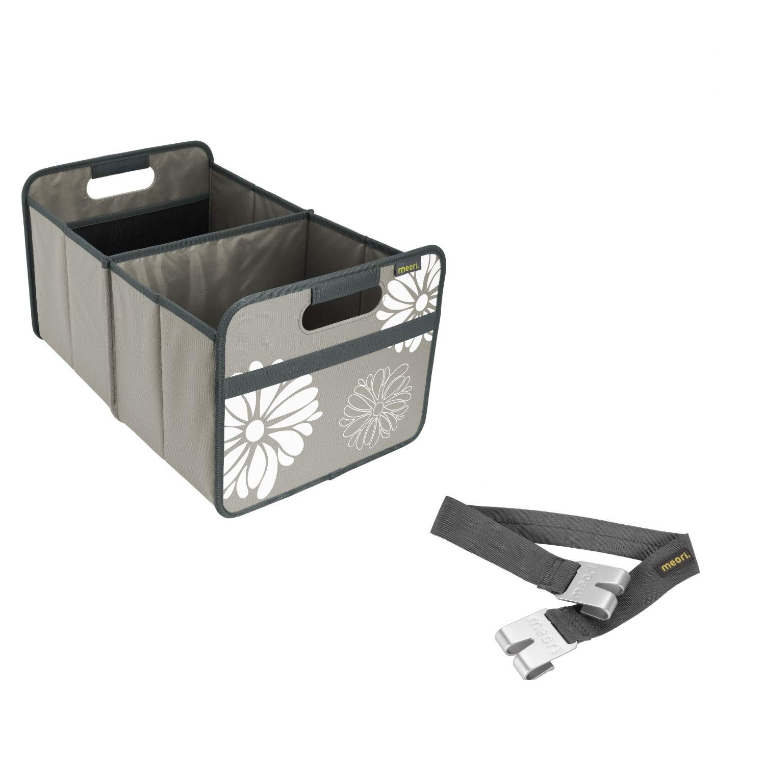 Meori Folding Box Polyester Stone Grey/Flowers Large