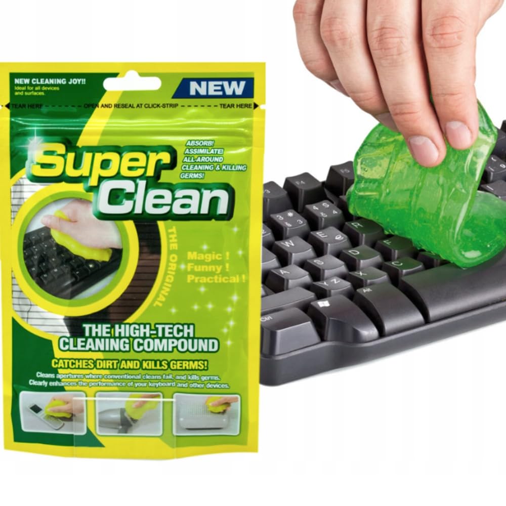 TRIXES Super Putty Keyboard Cleaner - Dust Dirt Remover for your PC, Computer, Mobile, Car Cleaning Products, Car Accessories, Gadgets for Men- Reusable Putty Interior Car Gadgets (Green)